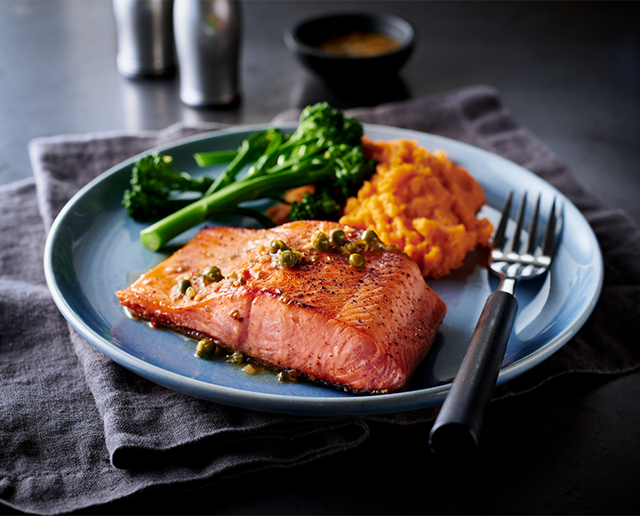 salmon on plate